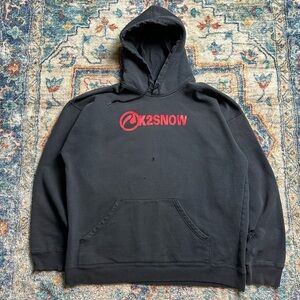 Vintage K2Snow Spellout Logo Hoodie Size XL